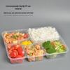 Einweg-Lebensmittelbehälter mit 6 Fächern und Deckeln
