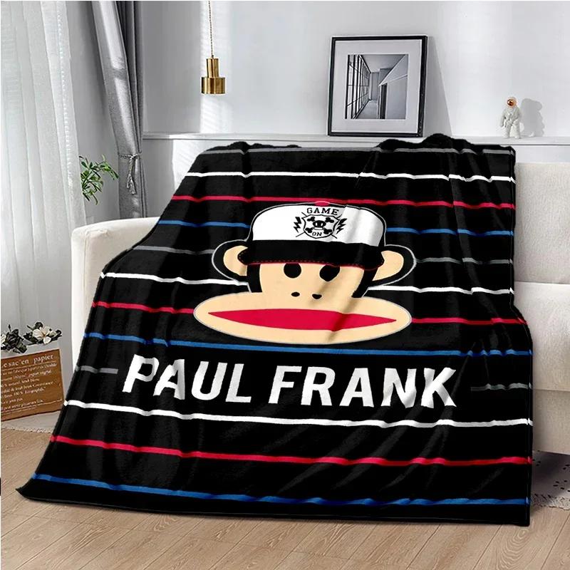 Cartoon Anime P-Paul-Frank Throws Blanket for Baby Hiking Picnic Bed Super Soft Cute kawaii Flannel Blanket Power birthday gift