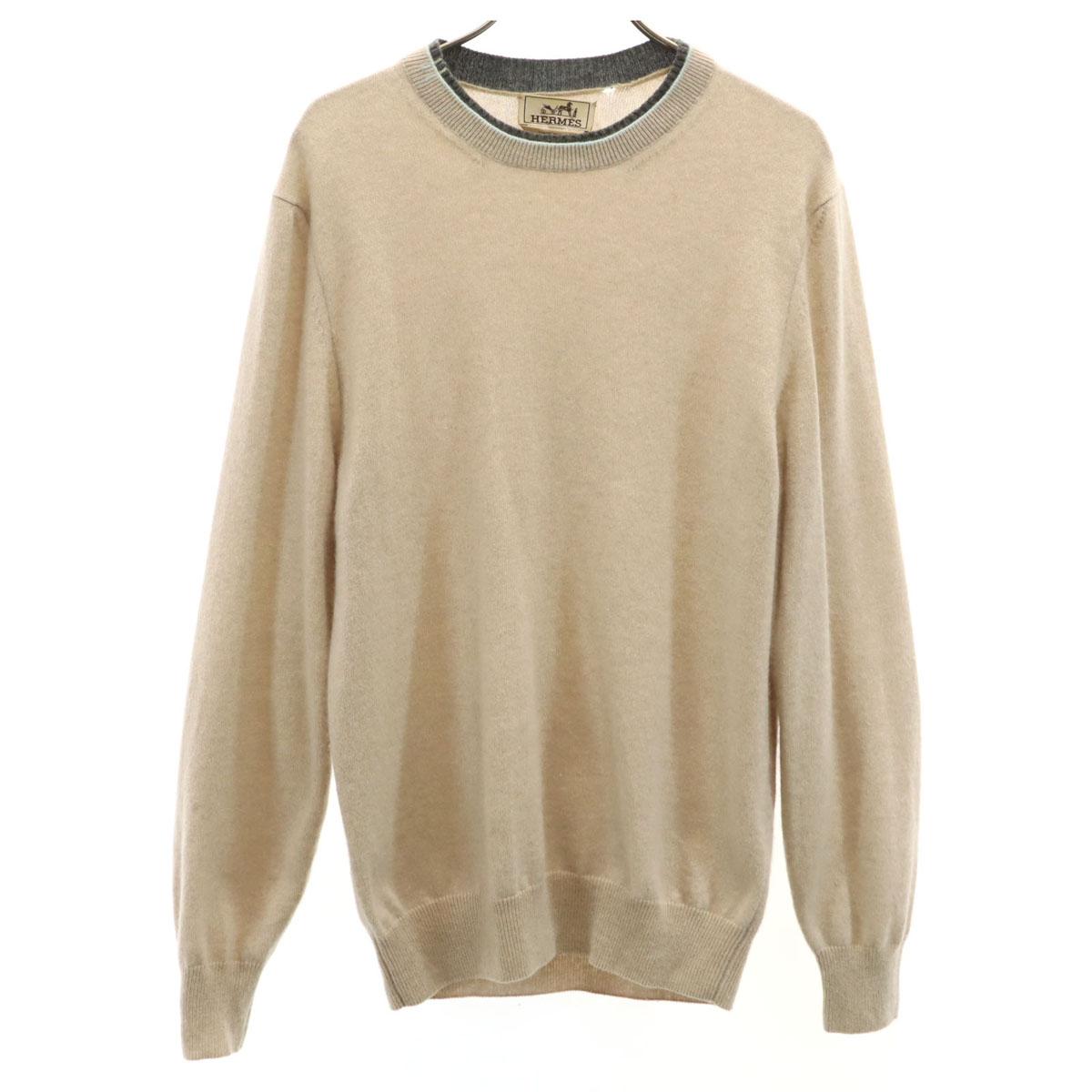 

Hermes Сделано в Италии 100% кашемир Свитер с длинным рукавом XS бежевый трикотаж Мужской Б/У