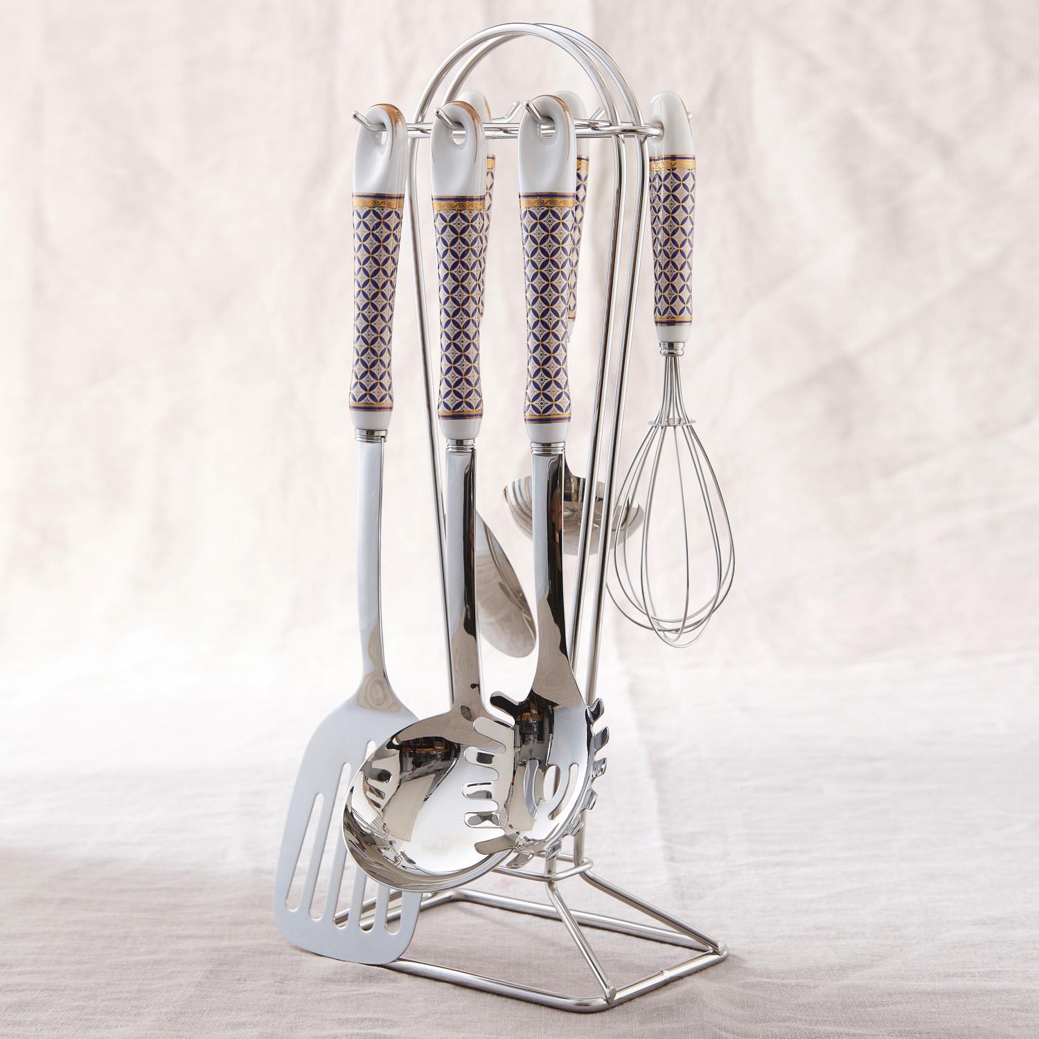 

LASSIETTE CLASSIC Кухонная утварь премиум-класса 7 шт. с местом для хранения кухонных принадлежностей Синий / Коричневый синий