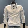Men's 2025 Slim Fit Pullover Hoodie - Velvet Stand Collar, Stylish Autumn/Winter Base Layer Top
