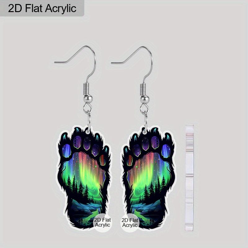 

2D Плоские Акриловые Серьги-Подвески для Ног Авроры Женские Аксессуары Очаровательные Ювелирные Изделия Подарки