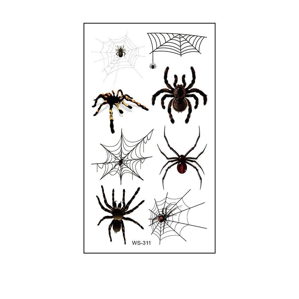 40Sheets DIY Spider Temporary Tattoos Waterproof Body Art Stickers Fresh Face Patch  Women