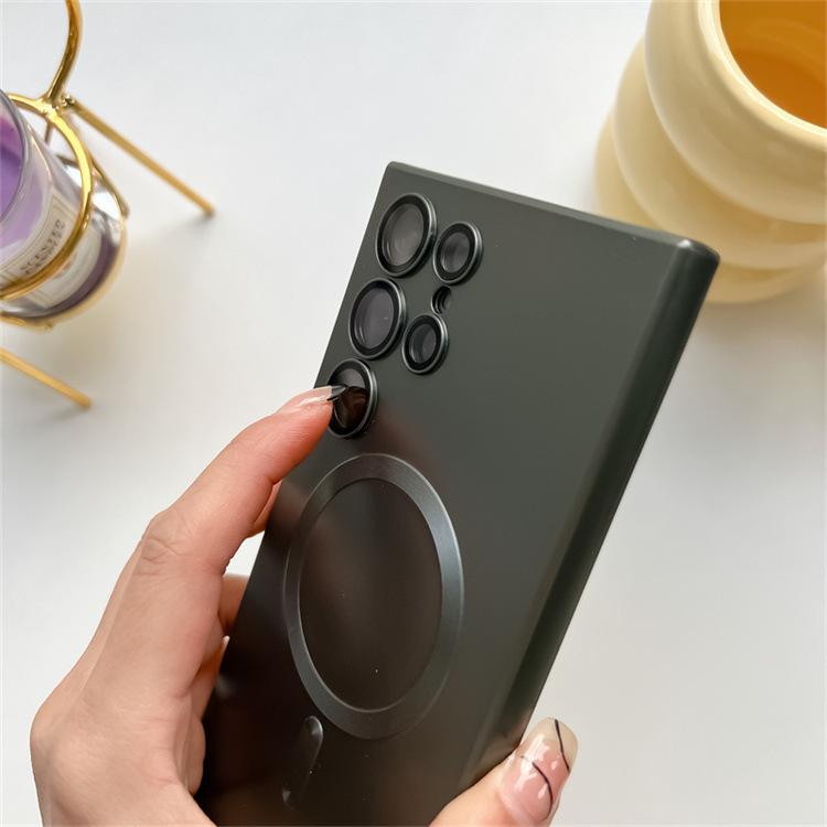 For Magsafe Magnetic Silicone Phone Case For Samsung S21 S22 S23 S24 S25 Ultra Shockproof Camera Protection Cover