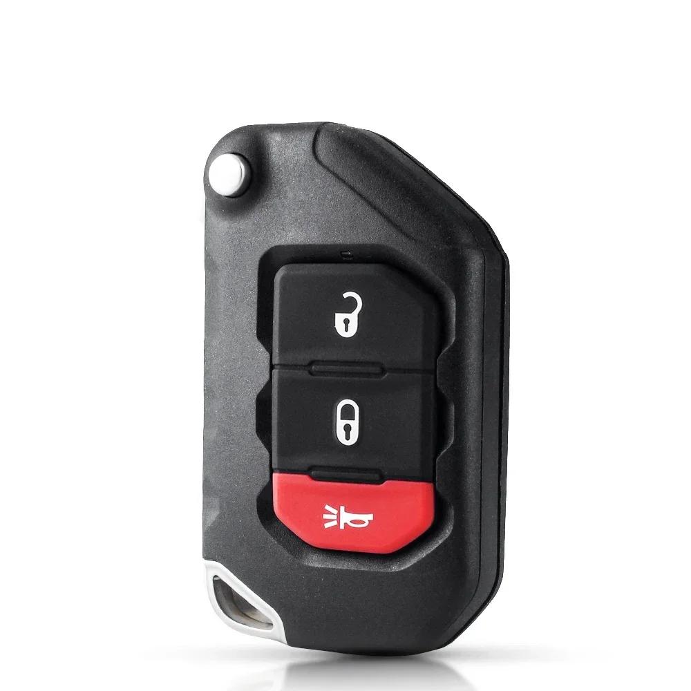 2 / 3 / 4 Buttons Flip Folding Remote Car Key Shell Case For Jeep Wrangler Gladiator Auto Smart Keys Fob