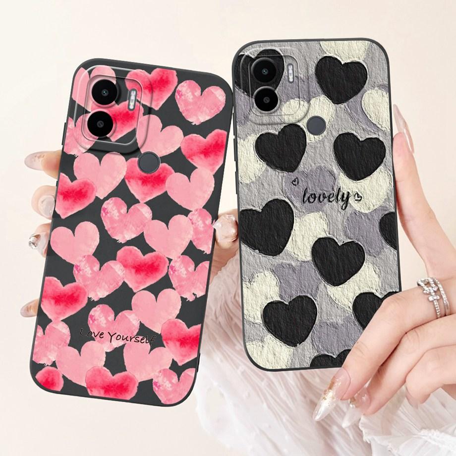Case For Xiaomi Redmi A1+ A2+ A1 A2 A3 A3X A3 Pro Funda Redmi A5 A4 With Heart Bowknot Floral Flower Motif Cover Soft Silicone