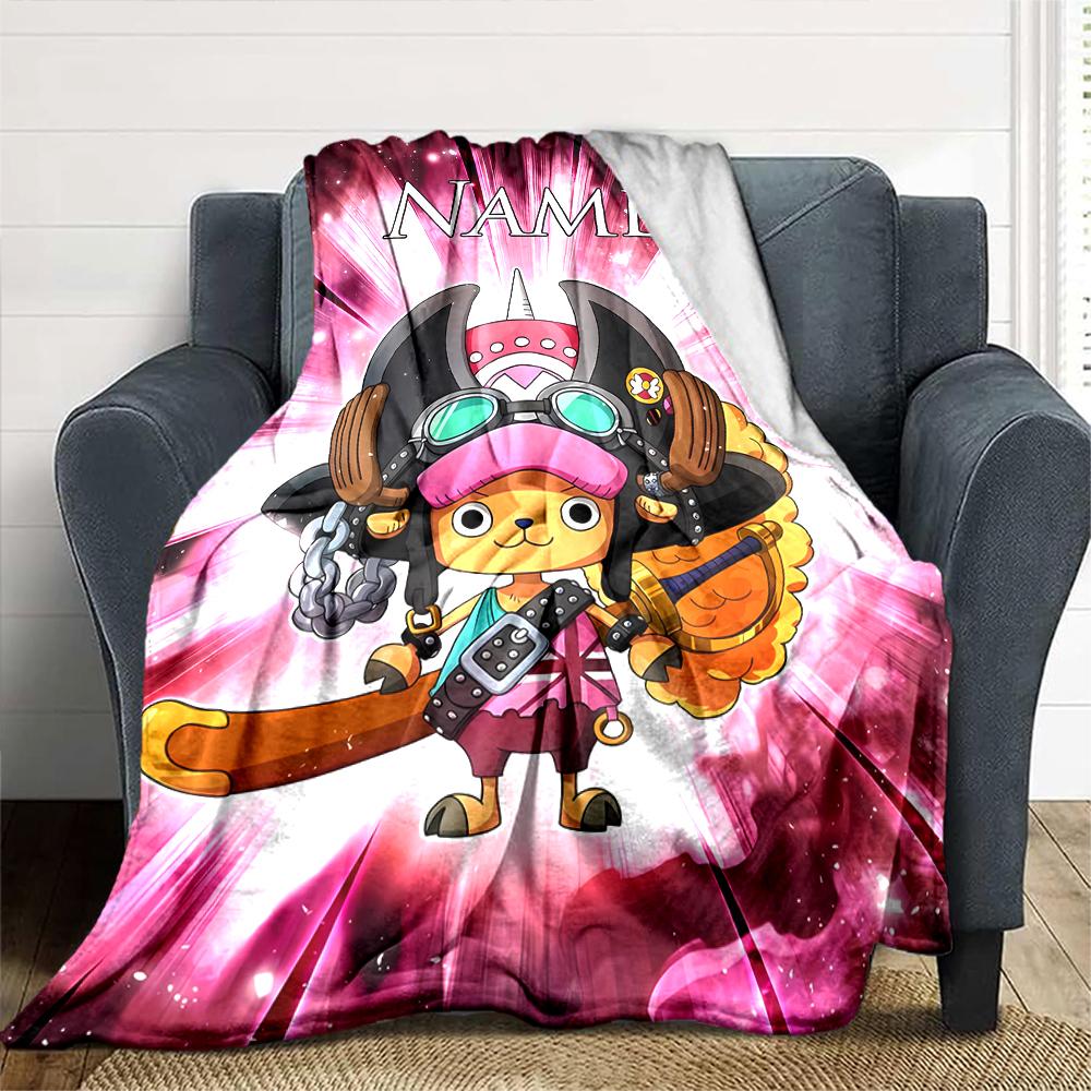 Customiz Name Personality One Piece Chopper Blanket Soft &Warm Sofa Office Bed Travel Lunch Break Blanket, Gift Suitable All Seasons