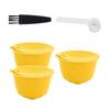 Coffee Machine Capsule Kit Reusable Coffee Filter Cup Accessories Fit for DOLCE GUSTO(Yellow 3 Capsules1 Spoon 1 Brush)