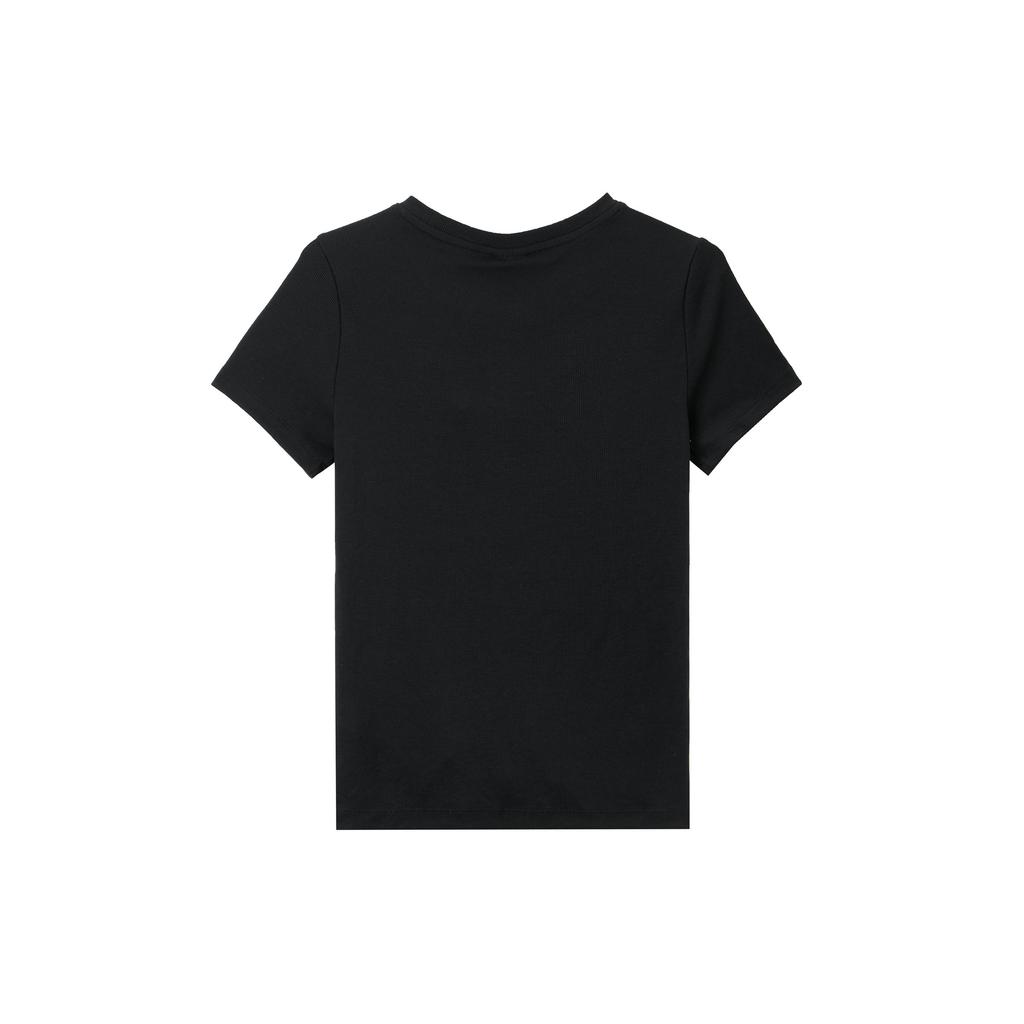 Nike T-shirt à Manches Courtes Côtelé Sportswear Essentials Femmes Hauts Noir FB8277-010