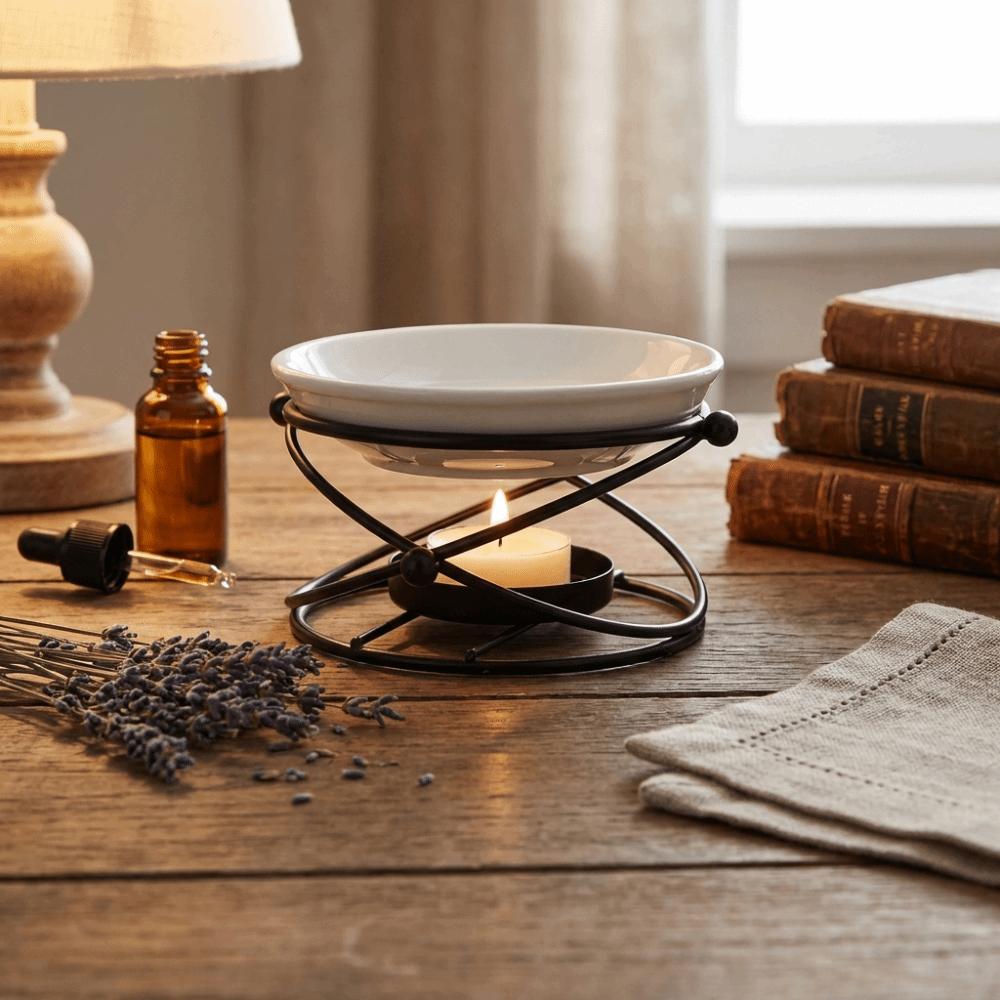 Minimalistischer ätherischer Öl-Brenner Eisen Aromatherapie Kerzenhalter Meditationsraum