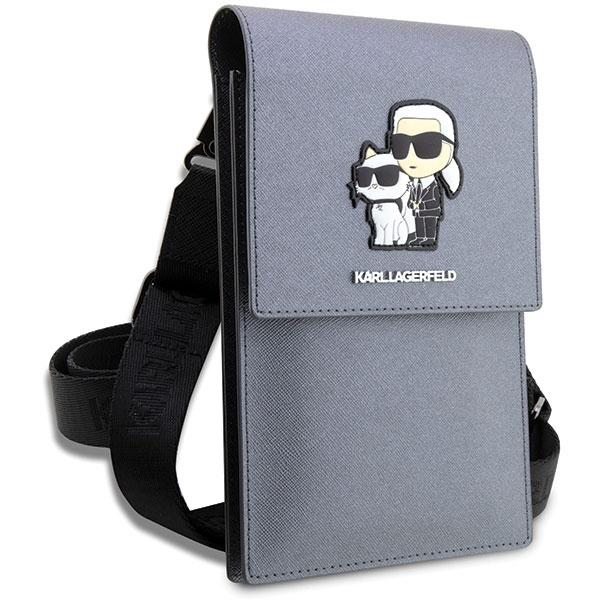 Karl Lagerfeld Torebka Klwbsakcpmgsrebrny/Silver Saffiano Karl & Choupette