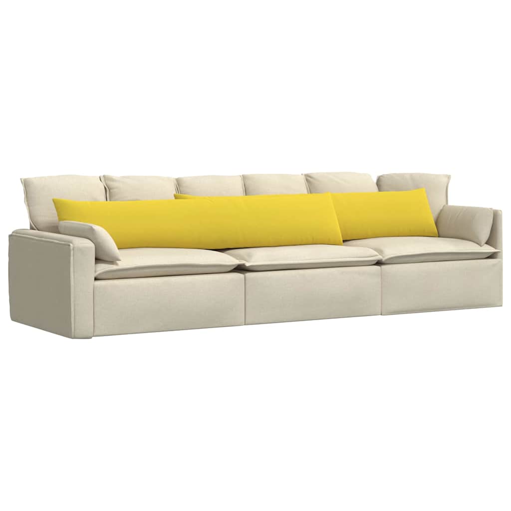 Sofa Cushions 2 pcs Light Yellow 200 x 40 cm Fabric