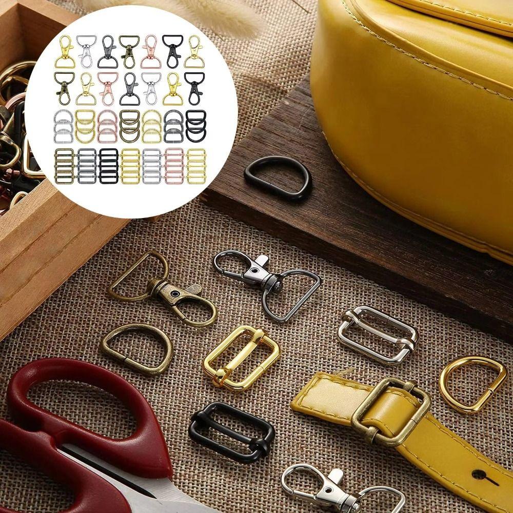 56Pcs Swivel Clasp Lobster Claw Clasp Bags Hardware Keychain Clip Hook  Strap Making