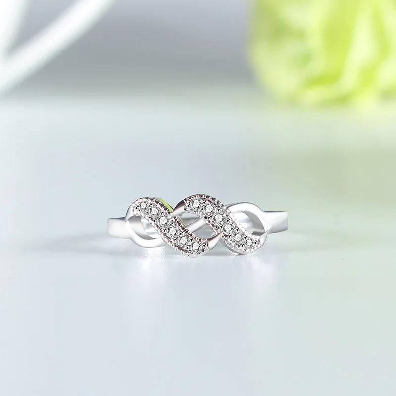 New Infinity Ring  Sterling Silver Eternity Ring Charms Best Friend Gift Endless Love Symbol Silver Rings for Women