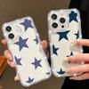 Stars Pattern Diamond Frame Clear Soft Silicone Case For iPhone 16 Pro Max 16E 15 14 Pro 13 12 11 Lens Protection Shockproof Phone Cover