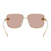 Versace Temple Logo Metal Square Sunglasses Women's Gold 65976351 VE228210025-Gold 59/15/140-h.51