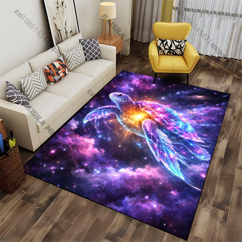 Cosmic Turtle Glowing Vibrant Energy Carpet Yoga Living Room Room Decor Children's Crawling Mat Doormat Area Rug Games Mat