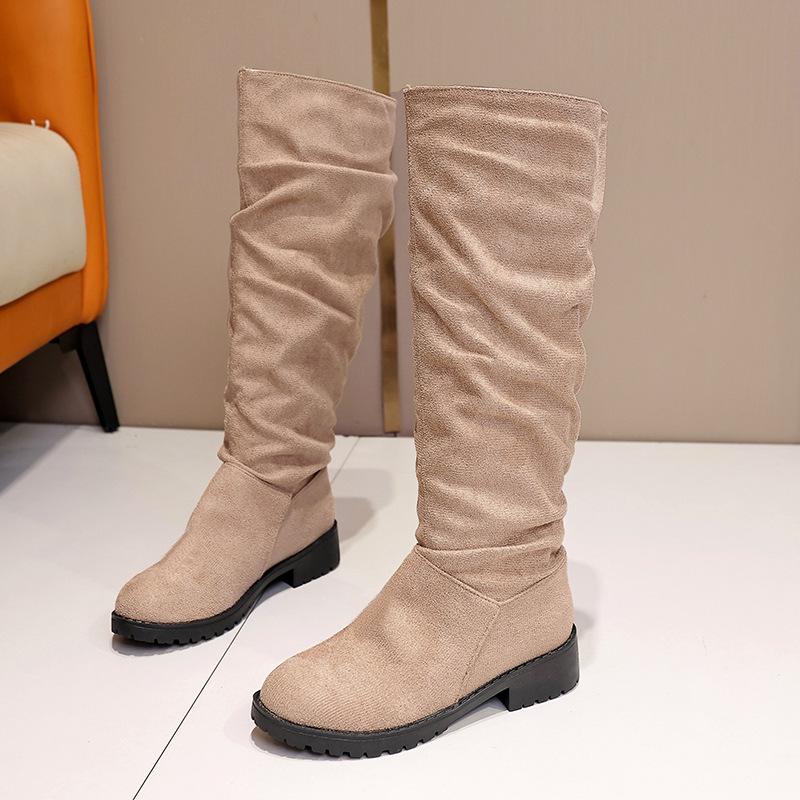 Women's Plus Size Sherpa Lined Western High-Top Chunky Heel Boots