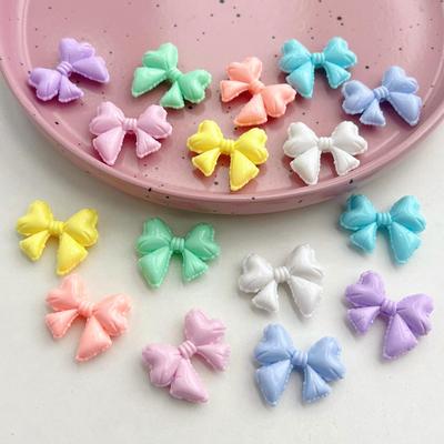 33MM 5pcs Color Acrylic Bowknot Beads Cute Bow Spacer Charms for Bracelet Handcraft Necklace Findings DIY Jewelry Accessories
