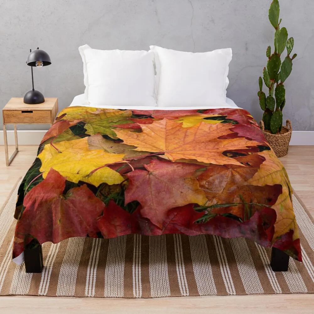 Autumn Theme Flannel Throw Blanket King Queen Size for Bed Sofa Couch Decor Lightweight Warm Super Soft Art Blanket Good Gift