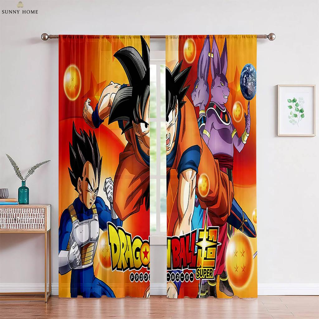 2 Pcs Of Hot-Blooded Anime Japanese-Style Printed Curtains For Children's Rooms, Dormitories, Living Rooms, Decorative Curtains