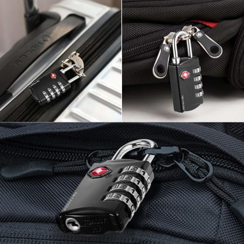 Set of 2 TSA Locks, 4-Digit Combination Padlocks + Wire, 4-Digit TSA Lock Padlock and Wire Parts Set, Compatible with Wire Locks, Travel Accessories,