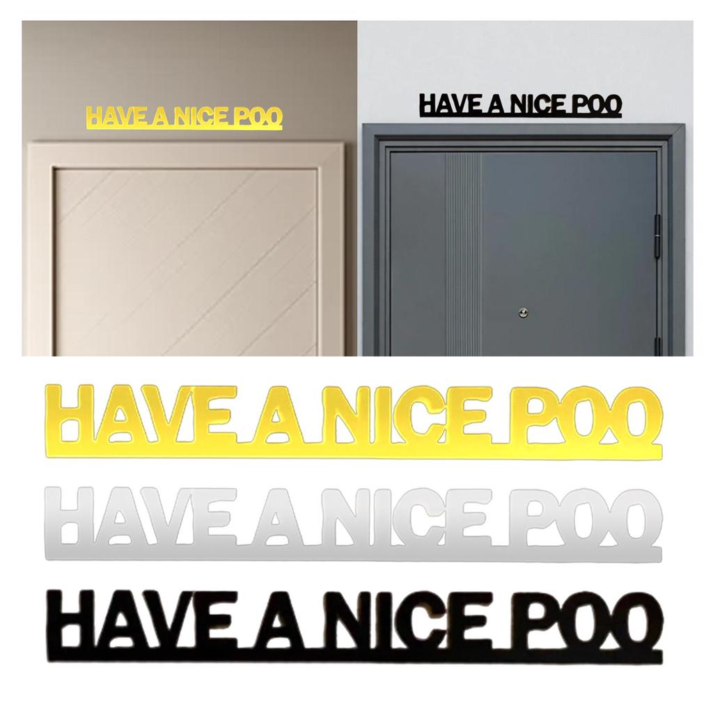 Bathroom Door Sign Unique Easy To Install Hanging Ornament Wall Decoration for Washroom Public Toilet Home Apartment Cafe