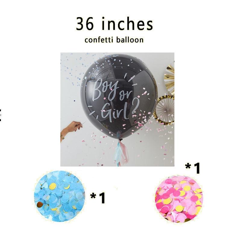 36" Black Gender Reveal Balloon - Baby Reveal Party Decoration