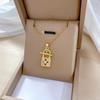 Lucky Lock Light Luxury Temperament Gorgeous Full Diamond Necklace Female Versatile Collarbone Chain Titanium Steel Chain