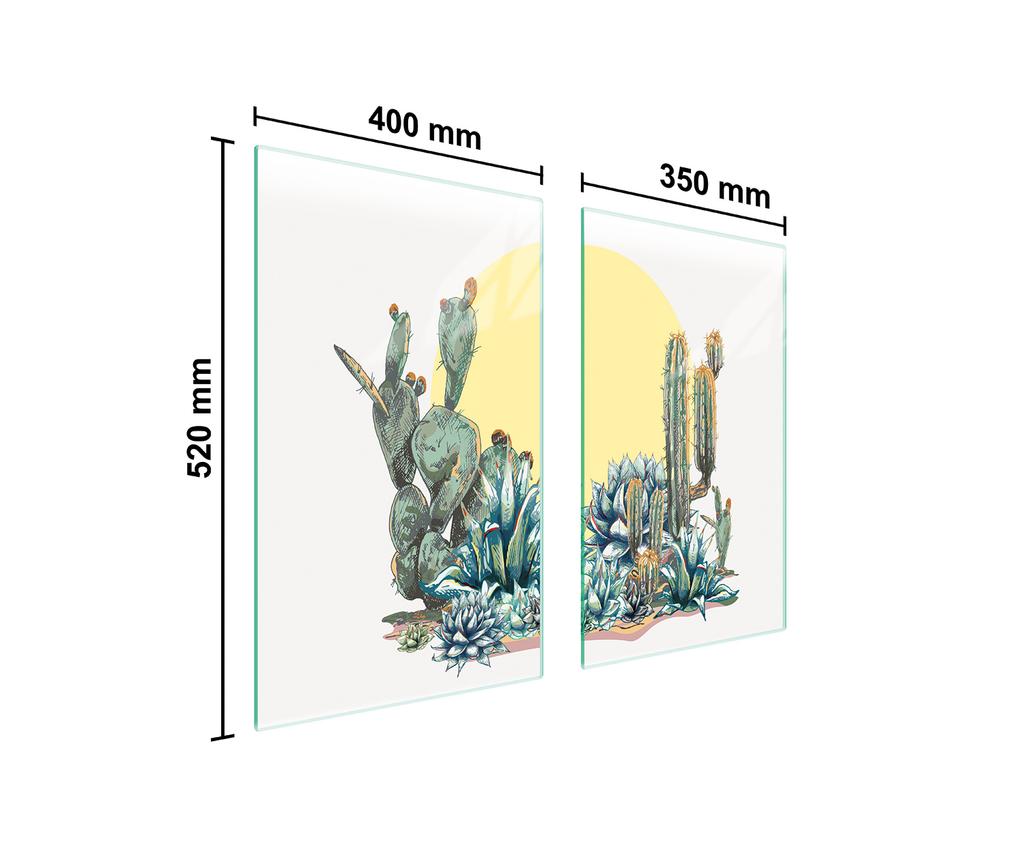 GLAS-KOCHFELDSCHUTZPLATTE 75x52 KAKTUS
