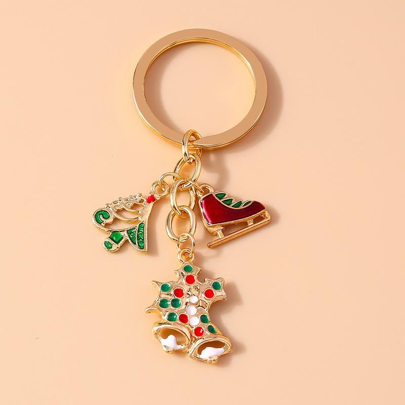 New Enamel Christmas Keychain Snowman Santa Claus Key Rings for Car Key Holder Women Girl's Handbag Pendants Jewelry Gifts