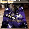 Custom Name football Ravens Logo Rug Office Rug Chair Mat Non Slip Carpet Rugs for Bedrooms Dining Room Living Room Home Decor gifts
