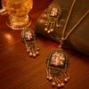 Medieval Retro Court Style Temperament Imitation Pearl Necklace Fringed Stud Earrings Replica Ethnic Style Earrings