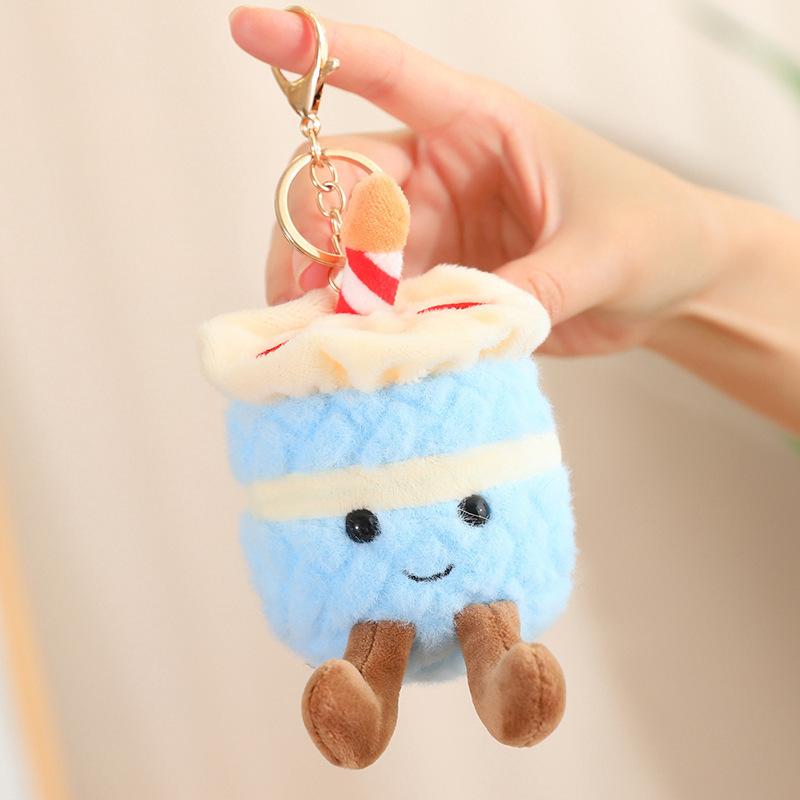 Cute Fun Cake Pendant Succulent Keychain Bag Pendant Simulated Cake Rag Doll Children's Gift