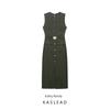 Kaslead New Women Clothes Western Style Fashion Slim Fit Belt Midi Dress 8416712 507