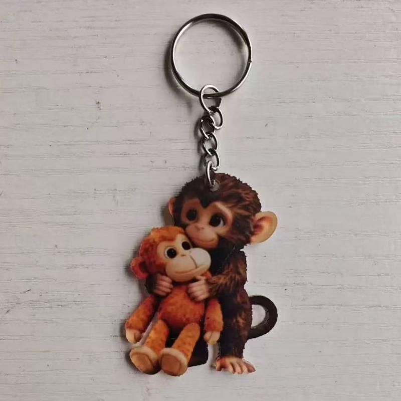

Protect Punch The Monkey Plush Toy Keychain/Red Orangutan Keychain one size