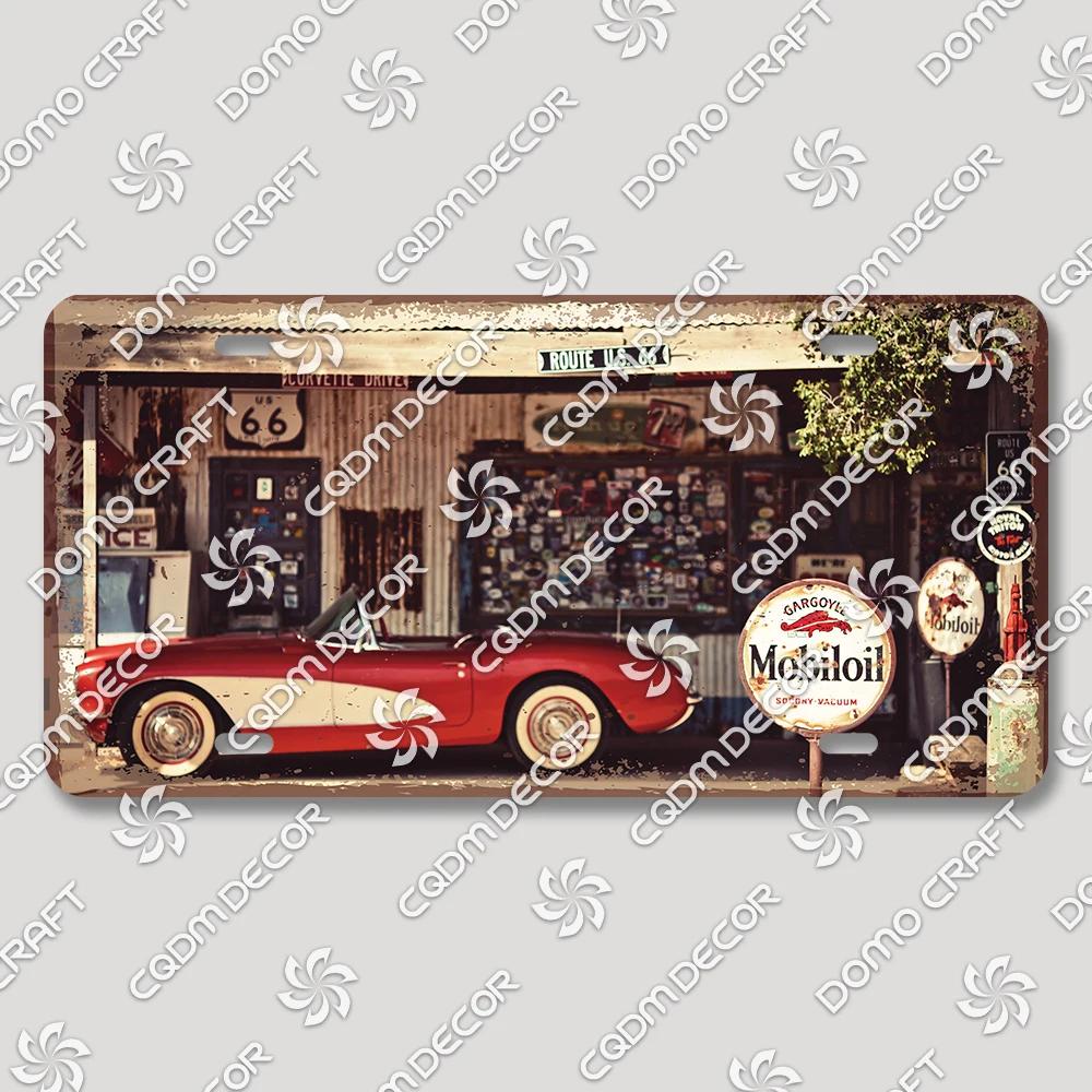 Vintage US Route  Tin Sign Metal Wall Art Decor  Retro Car Poster Plaque for Garage Motel Bar Club Gas Station  Perfect Home Dec