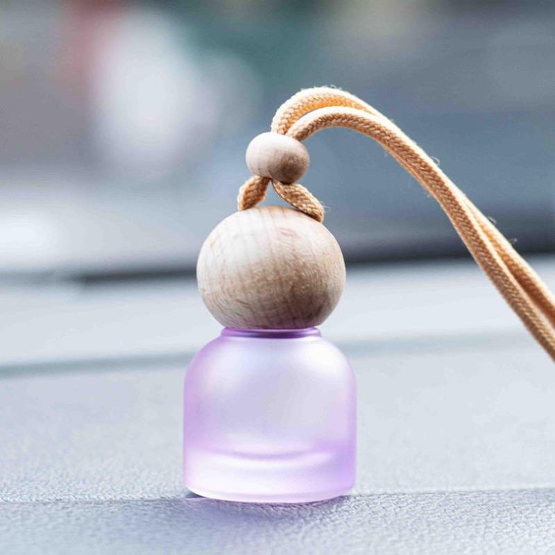 1 Stück Bunte mattierte Glasflasche Behälter 11 ml Leere Auto-Parfümflasche Aromatherapie-Flasche Auto-Anhänger Dekoration