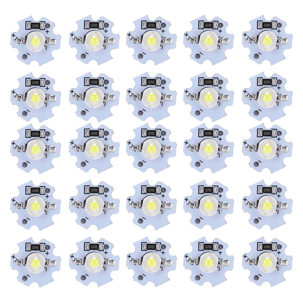 25 ks 5V LED čipů 200LM 1W Vysoce výkonné LED lampové korálky pro DIY svítidlaStudená bílá 10000K