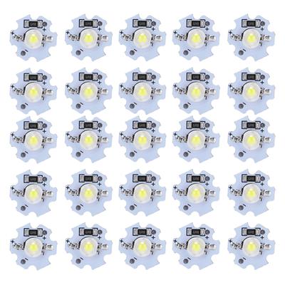 25 Adet 5V LED Çip 200LM 1W Yüksek Güçlü LED Lamba Boncukları DIY Aydınlatma Armatürleri için Soğuk Beyaz 10000K