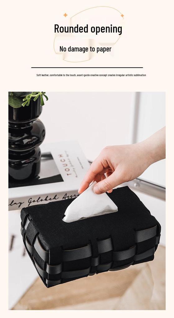 Elegant Woven Plaid Tissue Box for Home and Car