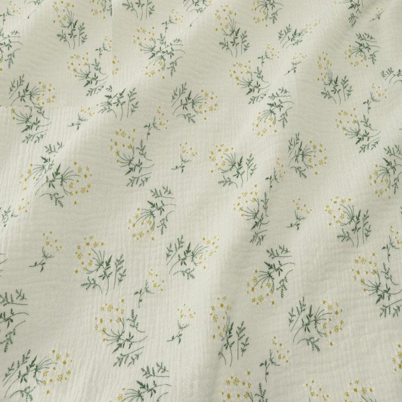 100X135cm Soft Floral Pajamas Nightdress Cotton Gauze Fabric Rose Printed Crepe Cotton Long-sleeved Ins Style Homewear Fabric