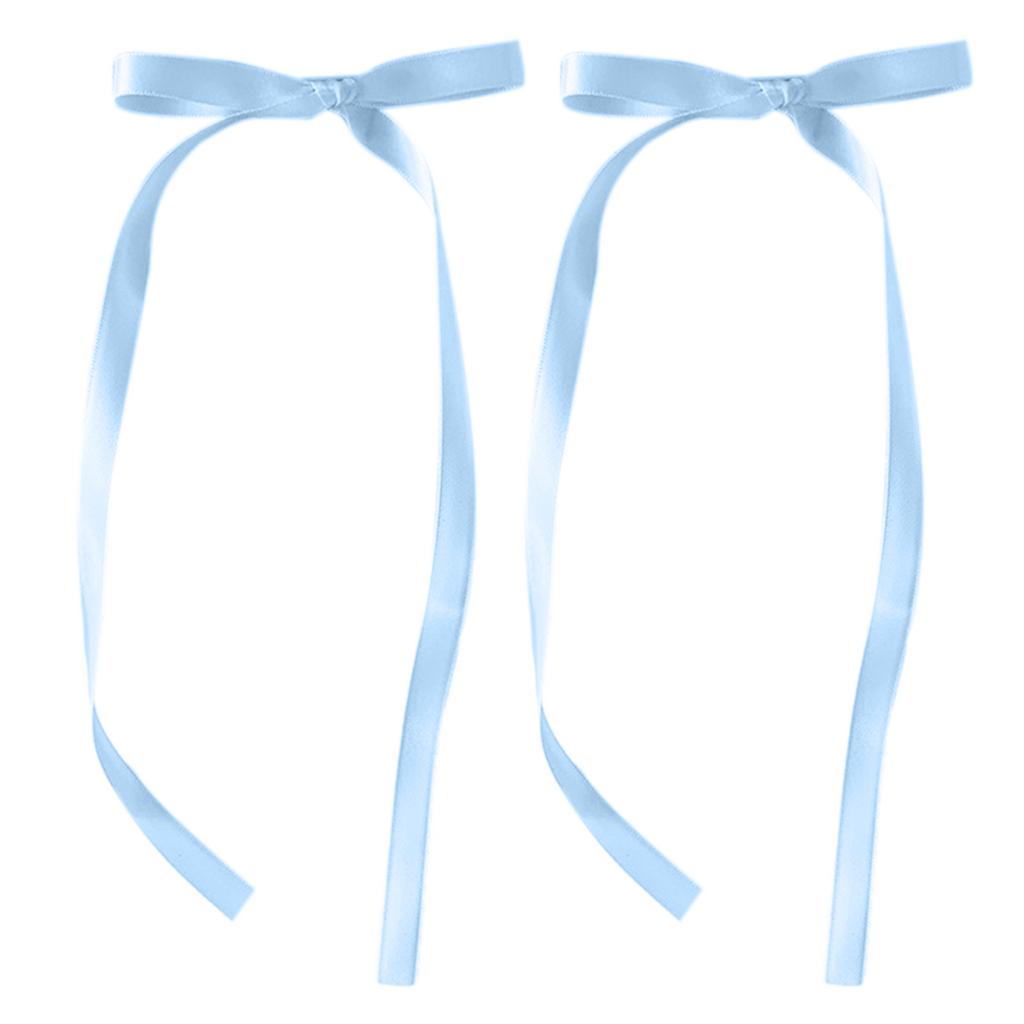 2 Pcs Ribbon Bow Elegant Y2K Style Side Clip Bow Hair Clip Sweet Girls Fairy Bow Style Long Bowknot Balletcore