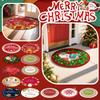 Christmas Carpet, Merry Christmas, Home Carpet, Round Carpet Home Holiday Decoration Christmas Crystal Velvet Living Room Carpet