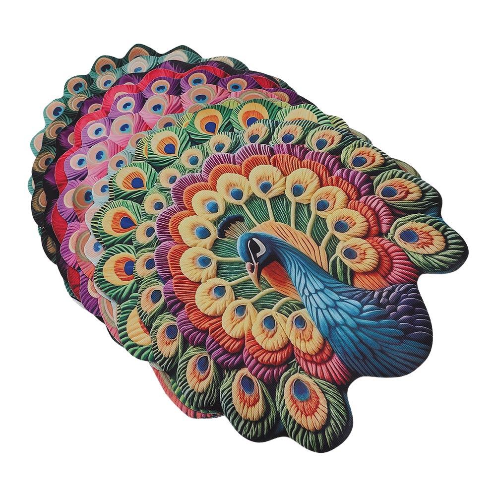 Special-shaped Peacock Carpet Soft Bathroom Floor Mat for Living Room Tea Table Bedside