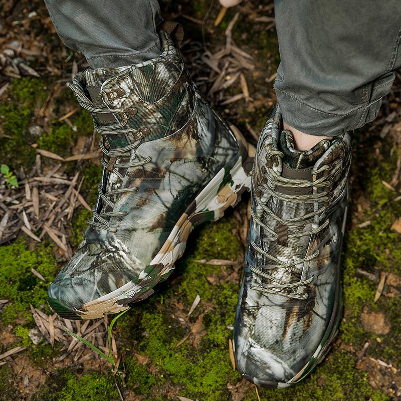 Herren Wüstenstiefel Herren Casual Outdoor Hohe Kampfstiefel Übergröße Camouflage Dschungel Cross-Country Wanderschuhe