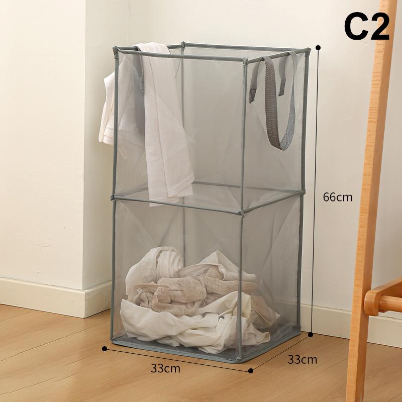 Coș de Rufe Capacitate Mare Pătrat Pliabil Sac de Rufe Mânere Laterale Plasă Fină Haine Murdare Diverse Jucării Sac de Depozitare