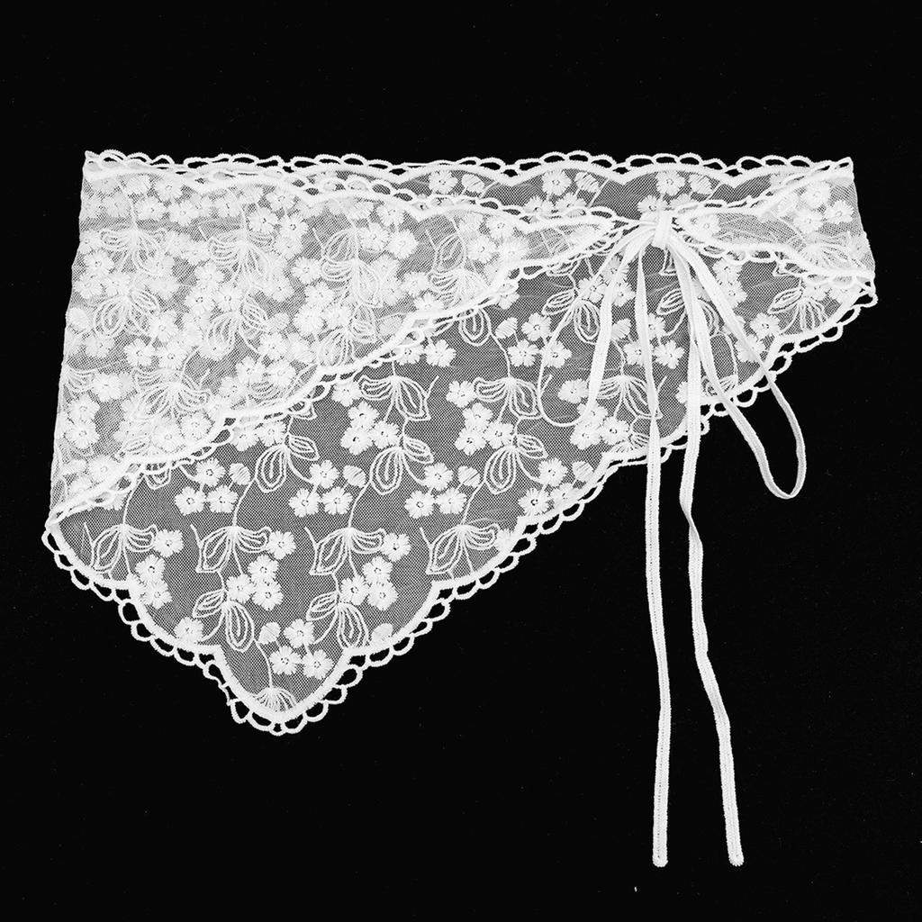 Vyšívaný vlasový šátek krajková bandana fotografické rekvizity krajkový turban pro dospělé děti vyšívaná baletcore pokrývka hlavy