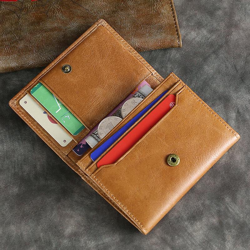 "RFID Leather Card Holder: Genuine Retro Cowhide, Multi-Card Slots for Men & Women"