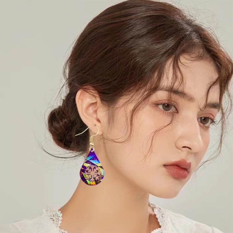 Portable Silicone Mold DIY Christmas Earrings Casting Molds Tear Drop Shapes Jewelry Making Moulds for DIY Lovers